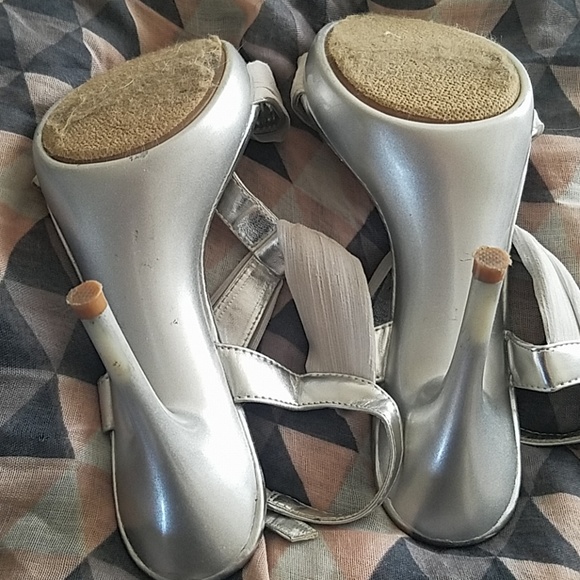 Rhinestone Silver Dress Heels - Picture 5 of 7